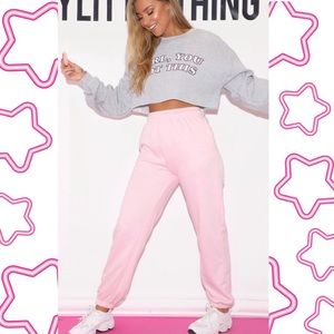 PLT Baby Pink Casual Joggers